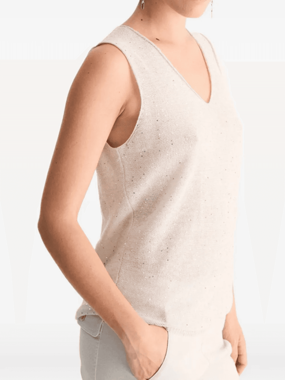 sequin-embellished vest - Image 1