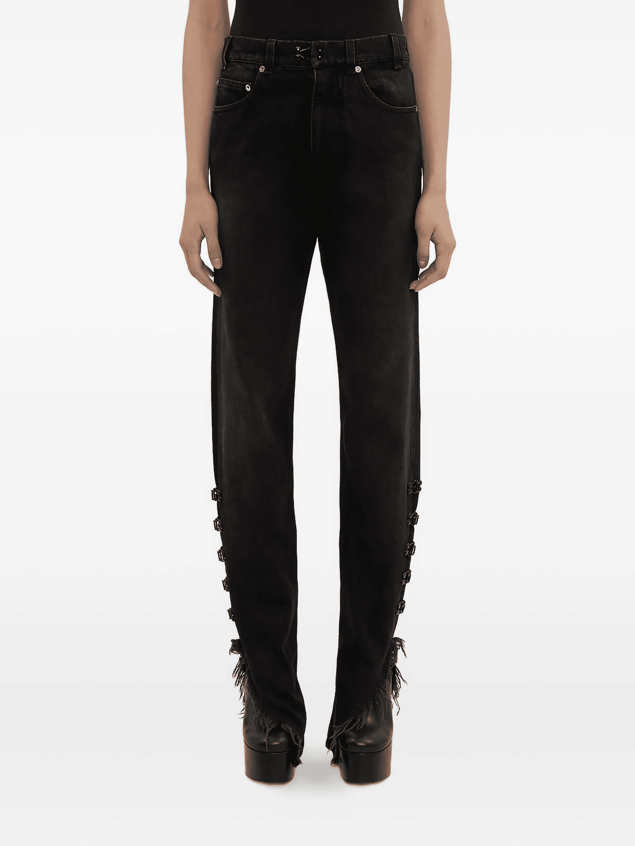 distressed bootcut jeans - Image 1