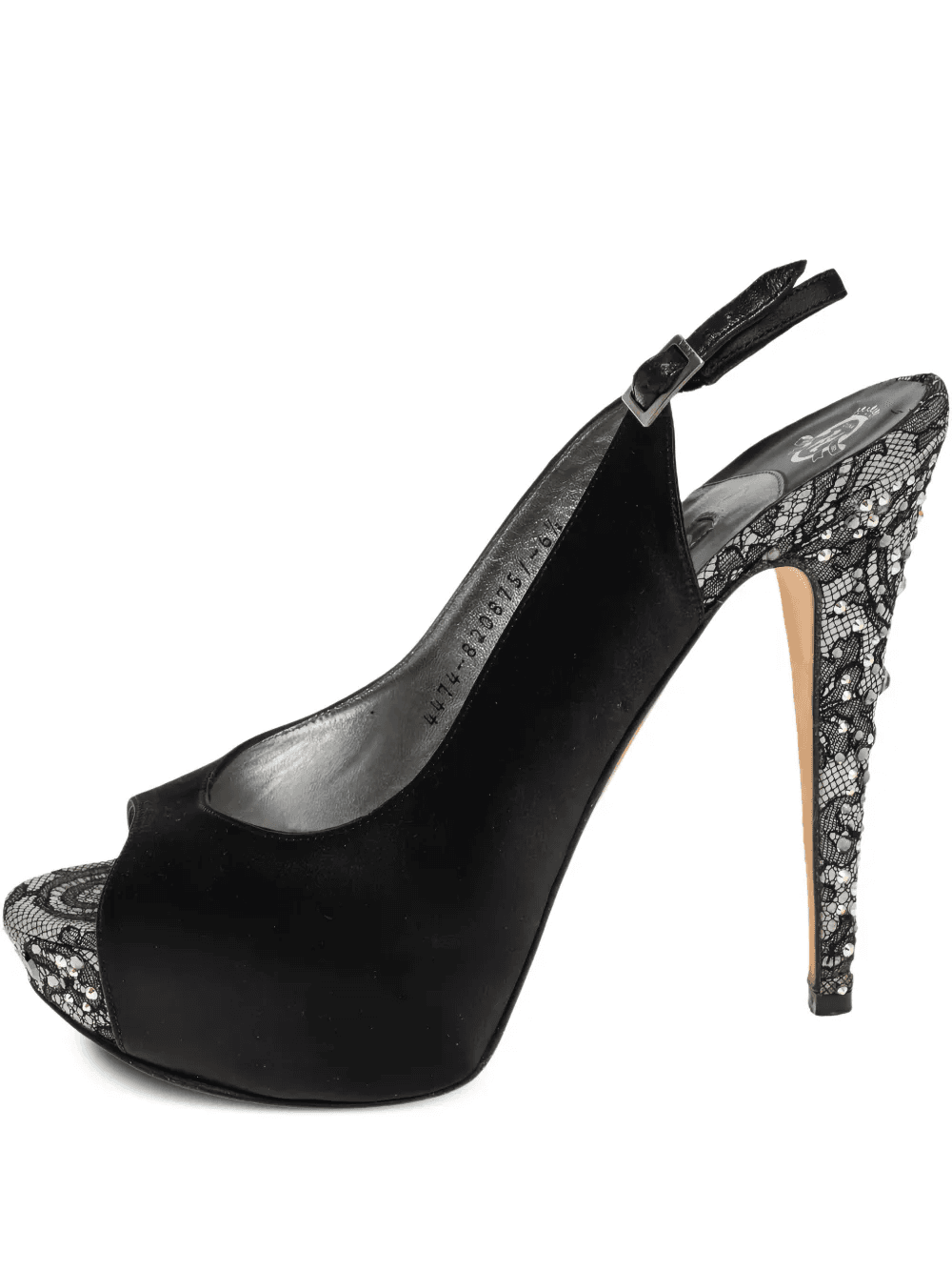 pre-owned 130mm lace-panelled sandals - Image 1