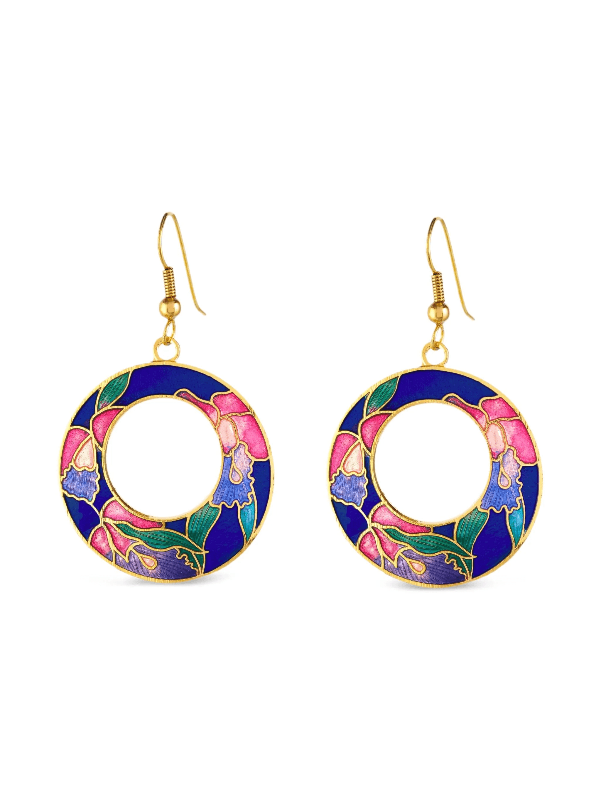 1980s floral-embellishment earrings - Image 1