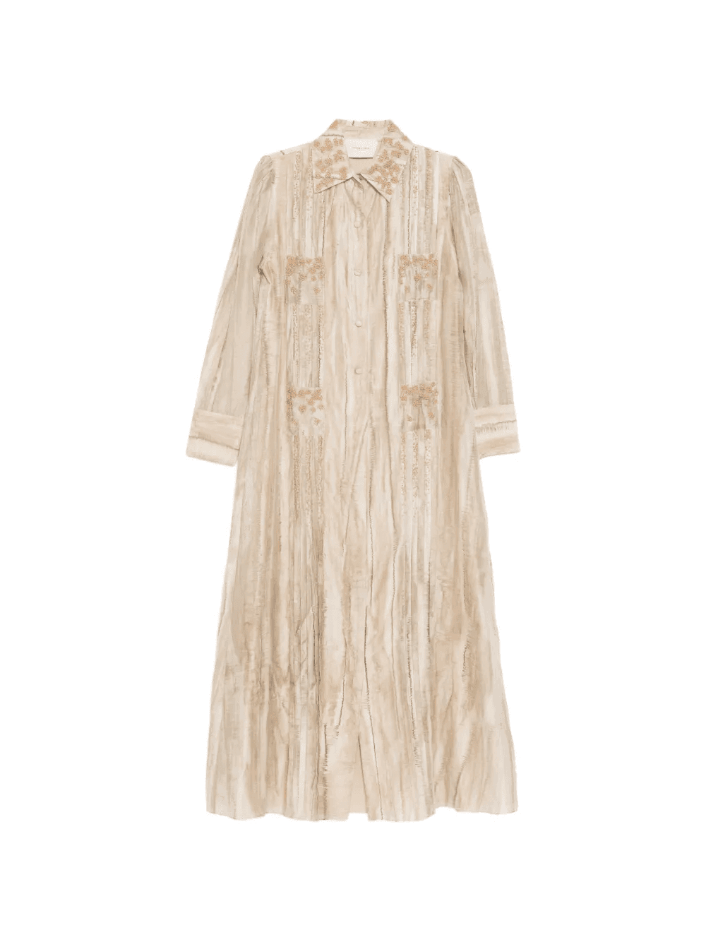 embroidered pintuck shirt dress - Image 1