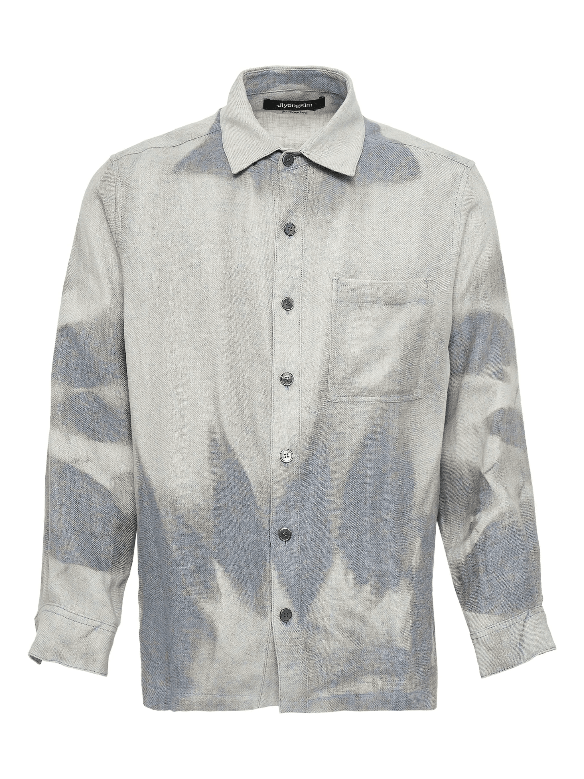 bleach-effect linen shirt - Image 1