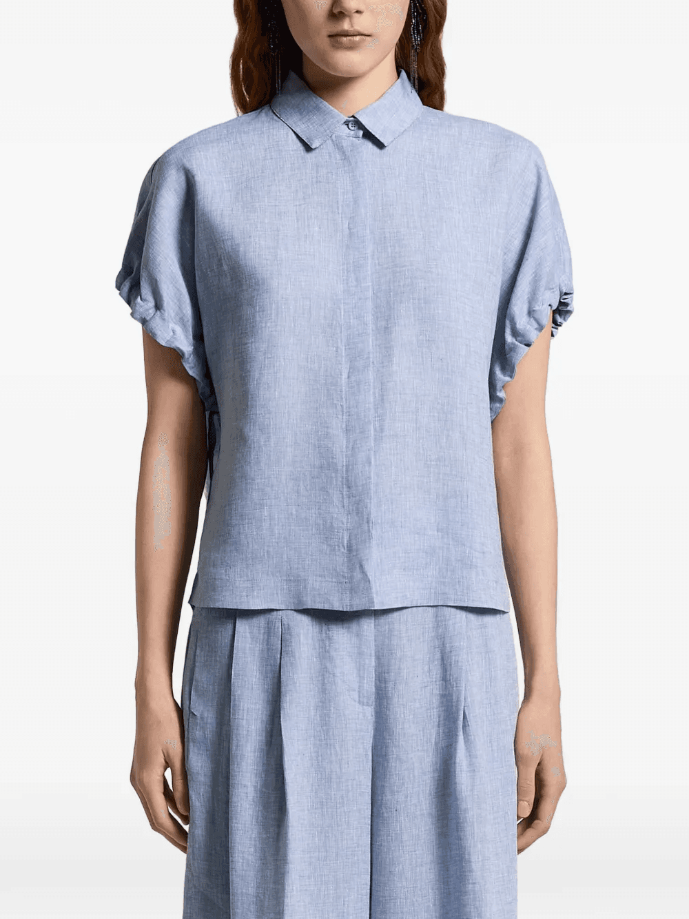 ruched-detail shirt - Image 1