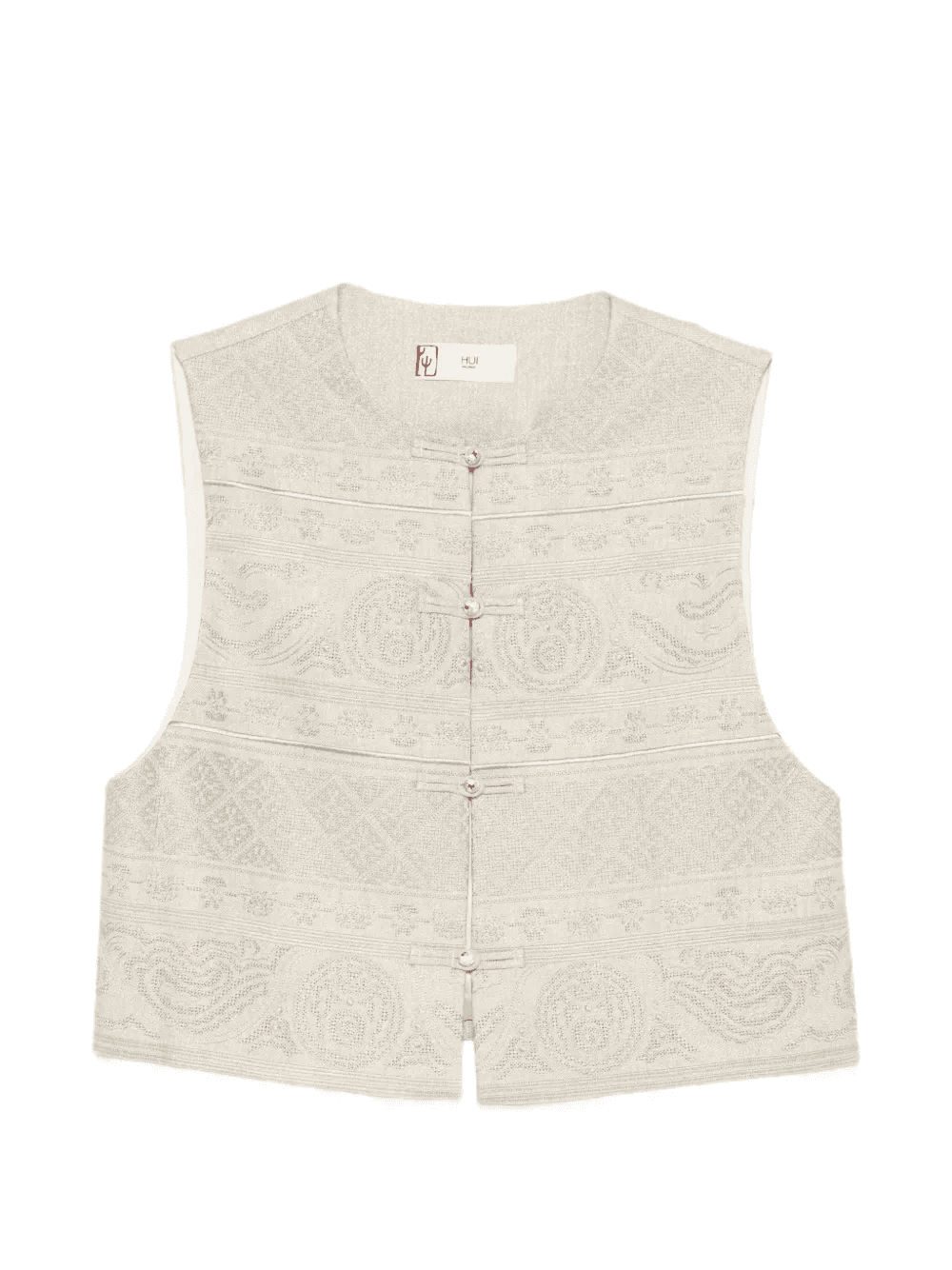 patterned buttoned waistcoat - Image 1