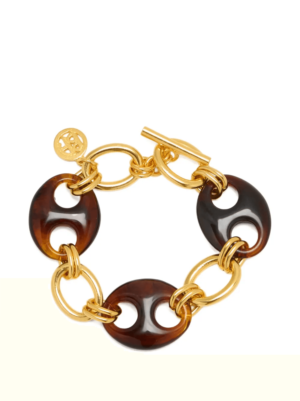 tortoise oval link charm bracelet - Image 1