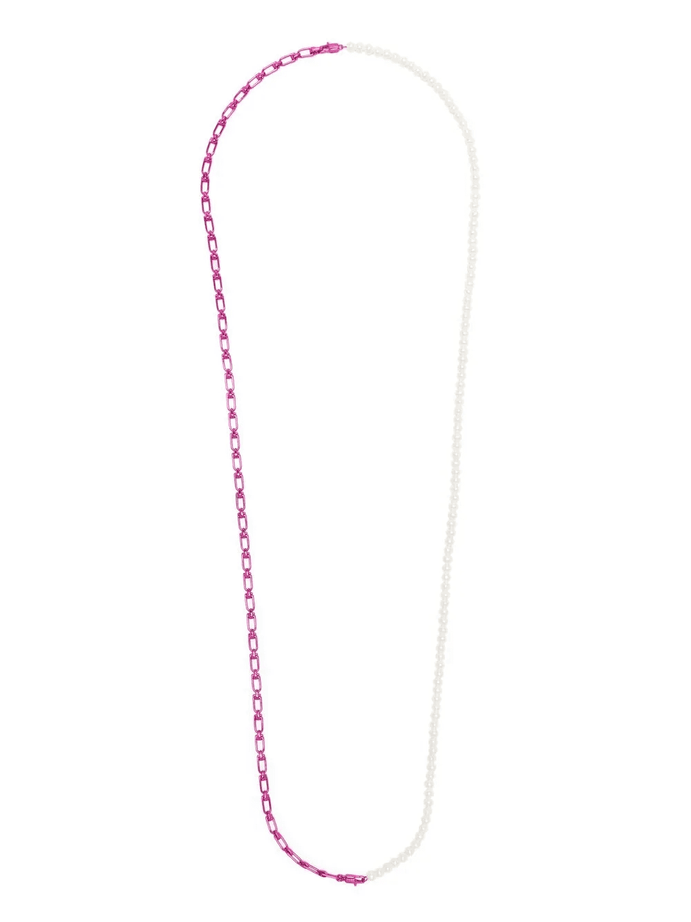 18kt white gold enamel and pearl necklace - Image 1