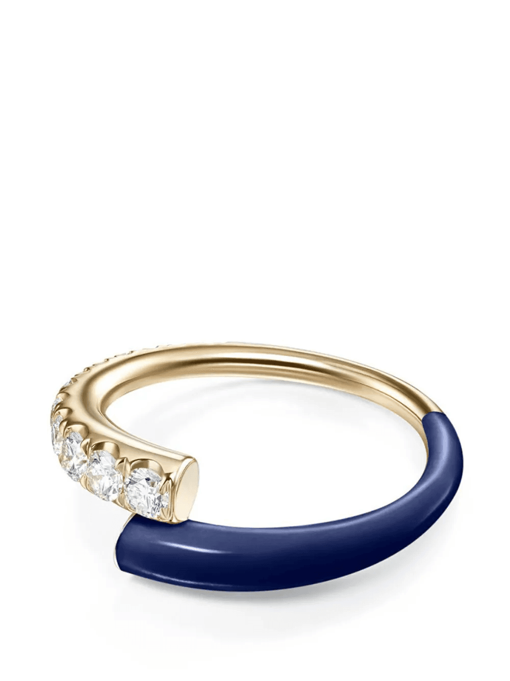 18K yellow gold navy Diamond Lola ring - Image 1