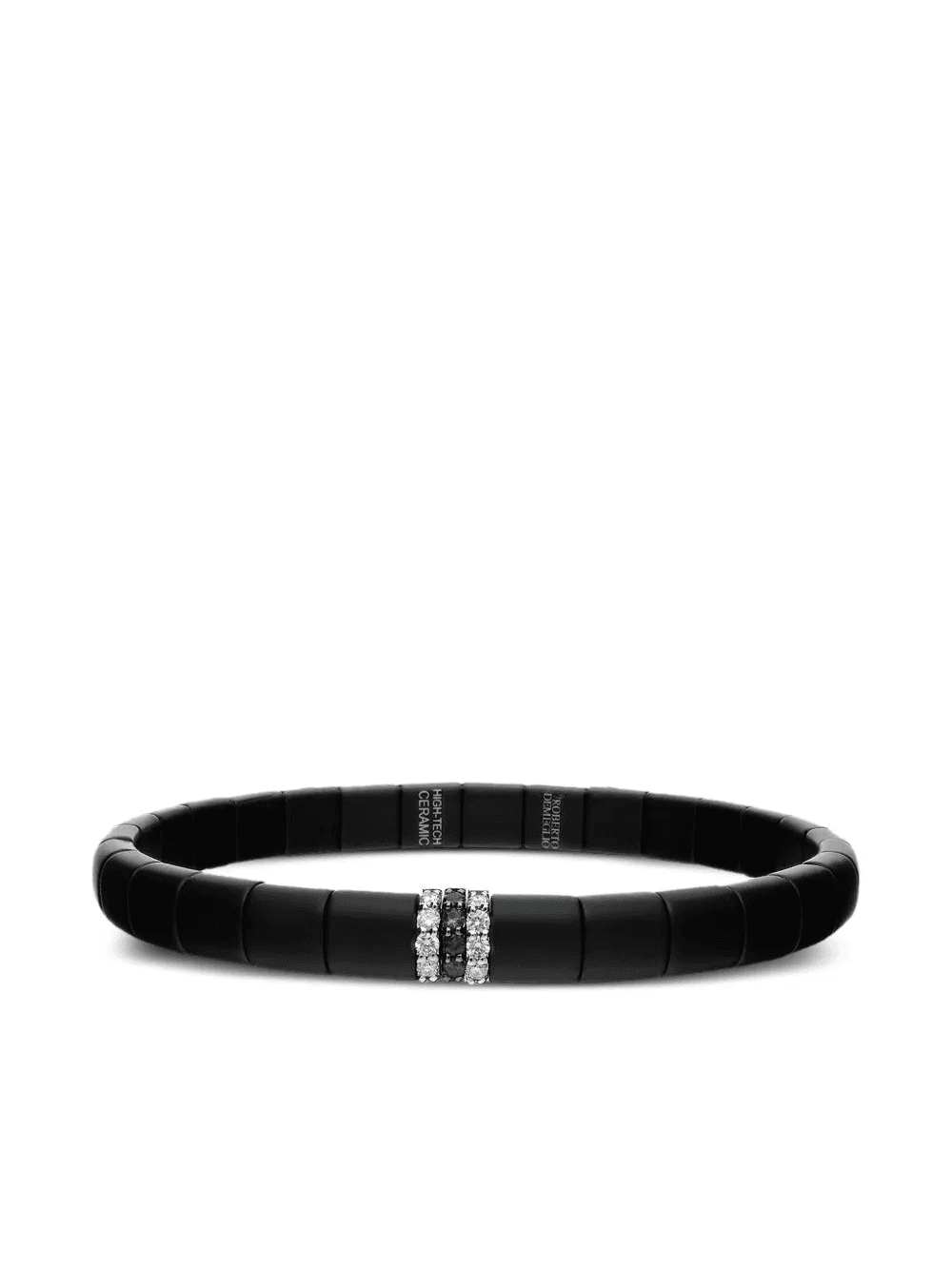 18K white gold lack ceramic and diamond bracelet - Image 1