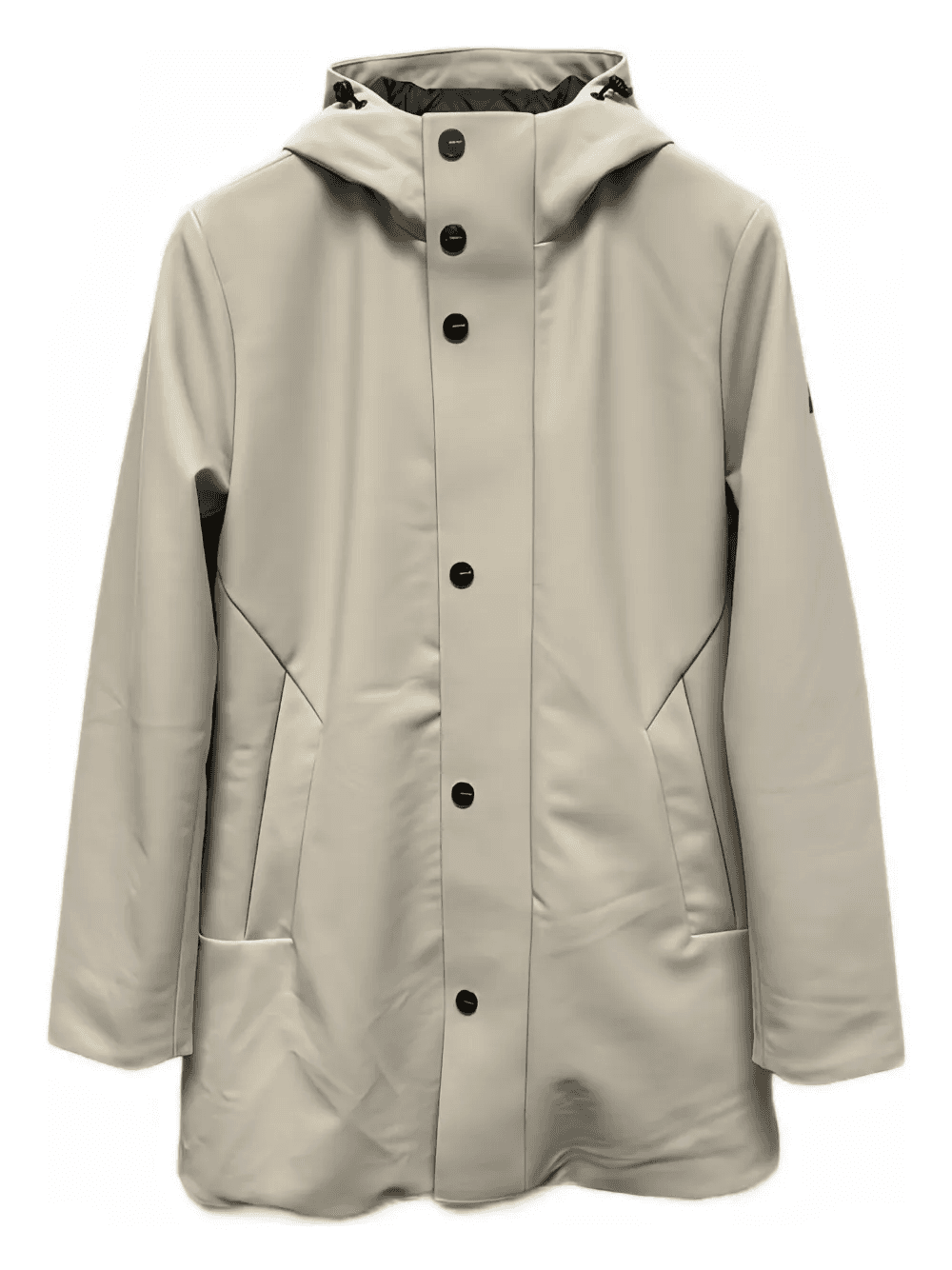 button-fastening hooded coat - Image 1