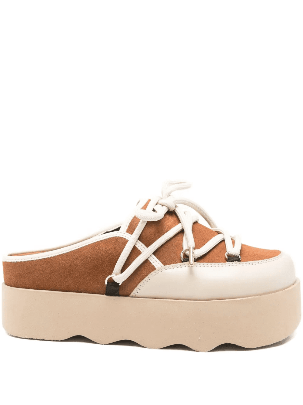 lace-up platform slippers - Image 1