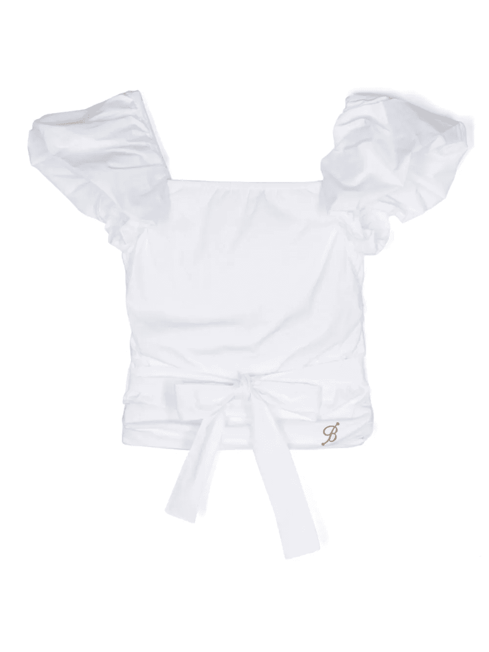 logo-plaque ruched blouse - Image 1