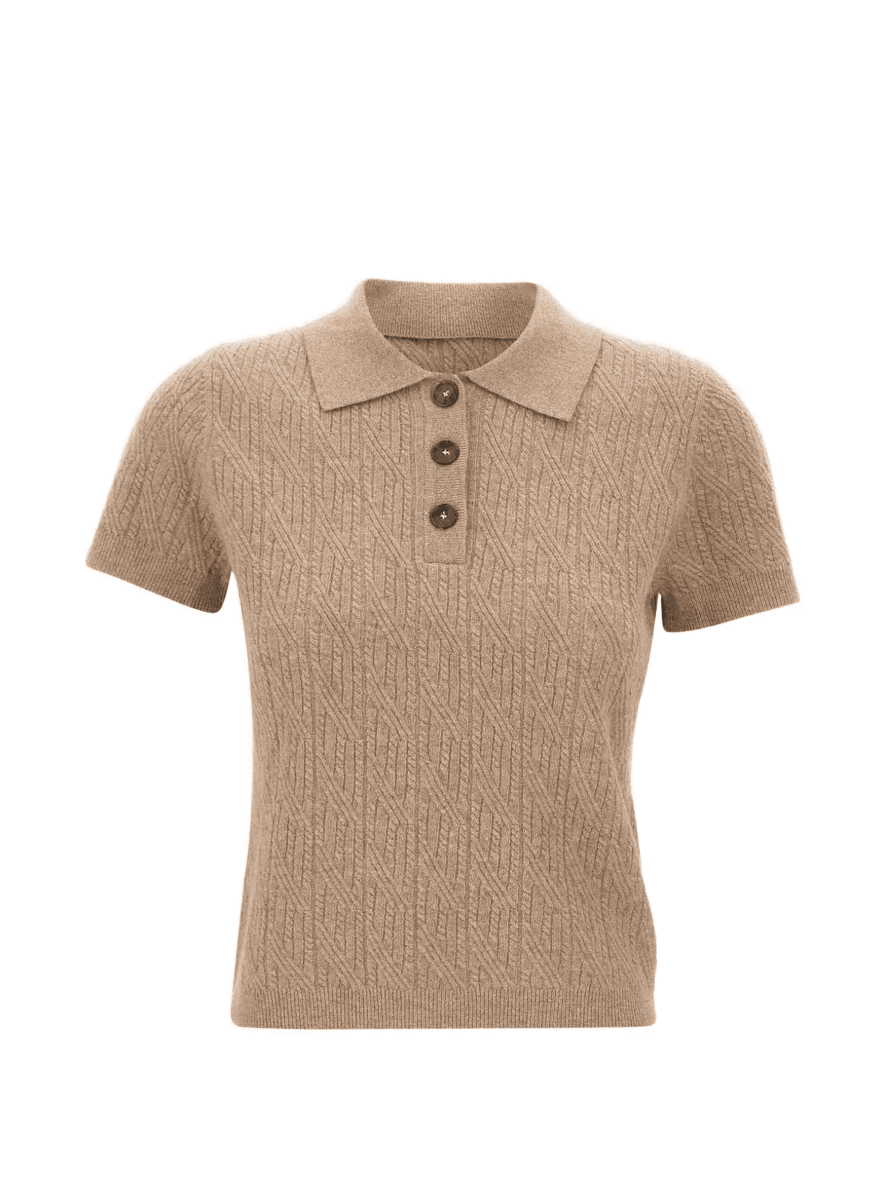 Como cable-knit polo top - Image 1