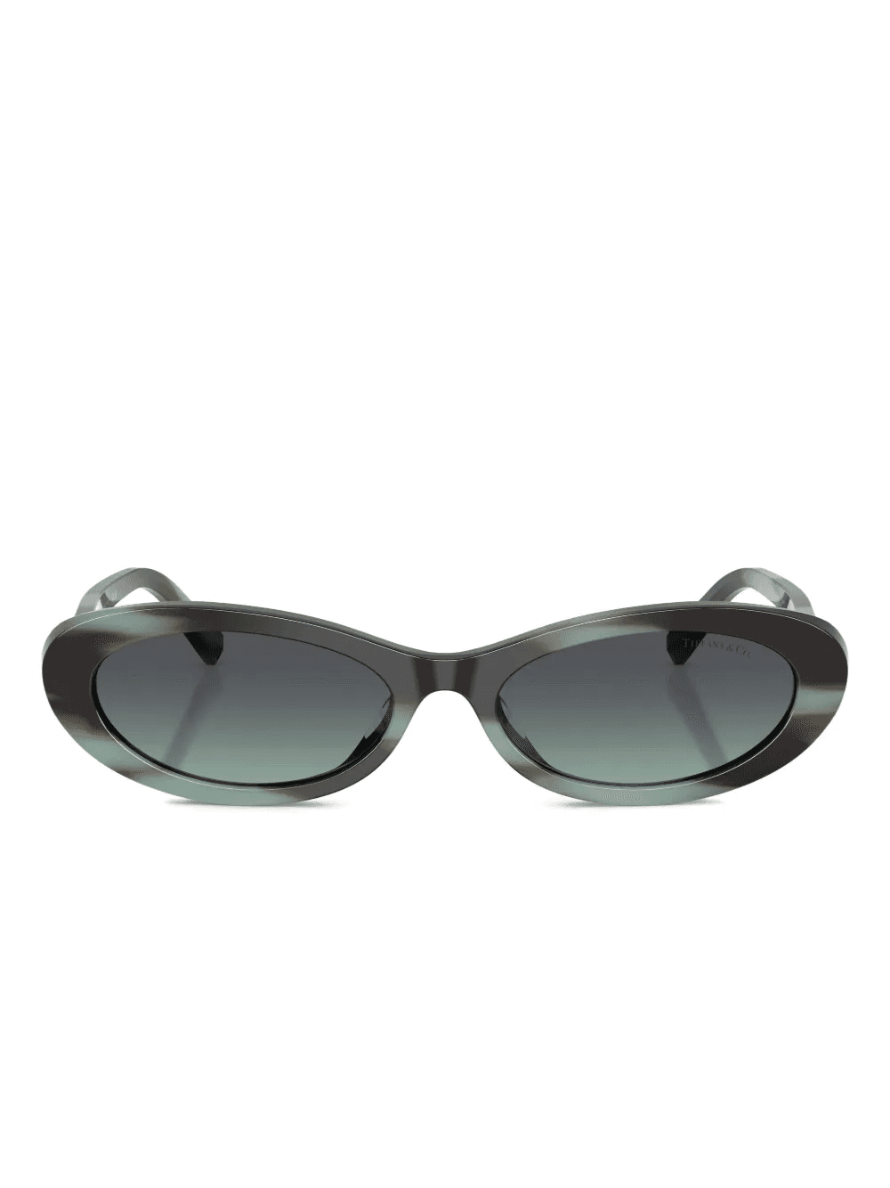 oval-frame striped sunglasses - Image 1
