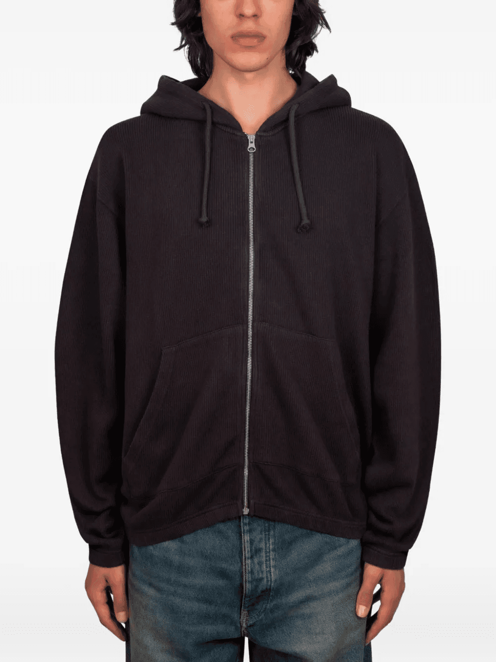 zip-front cotton hoodie - Image 1