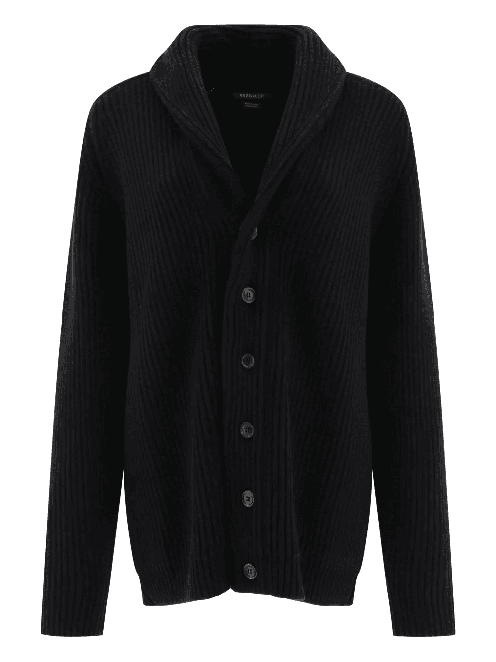 ribbed shawl-collar cardigan - Image 1