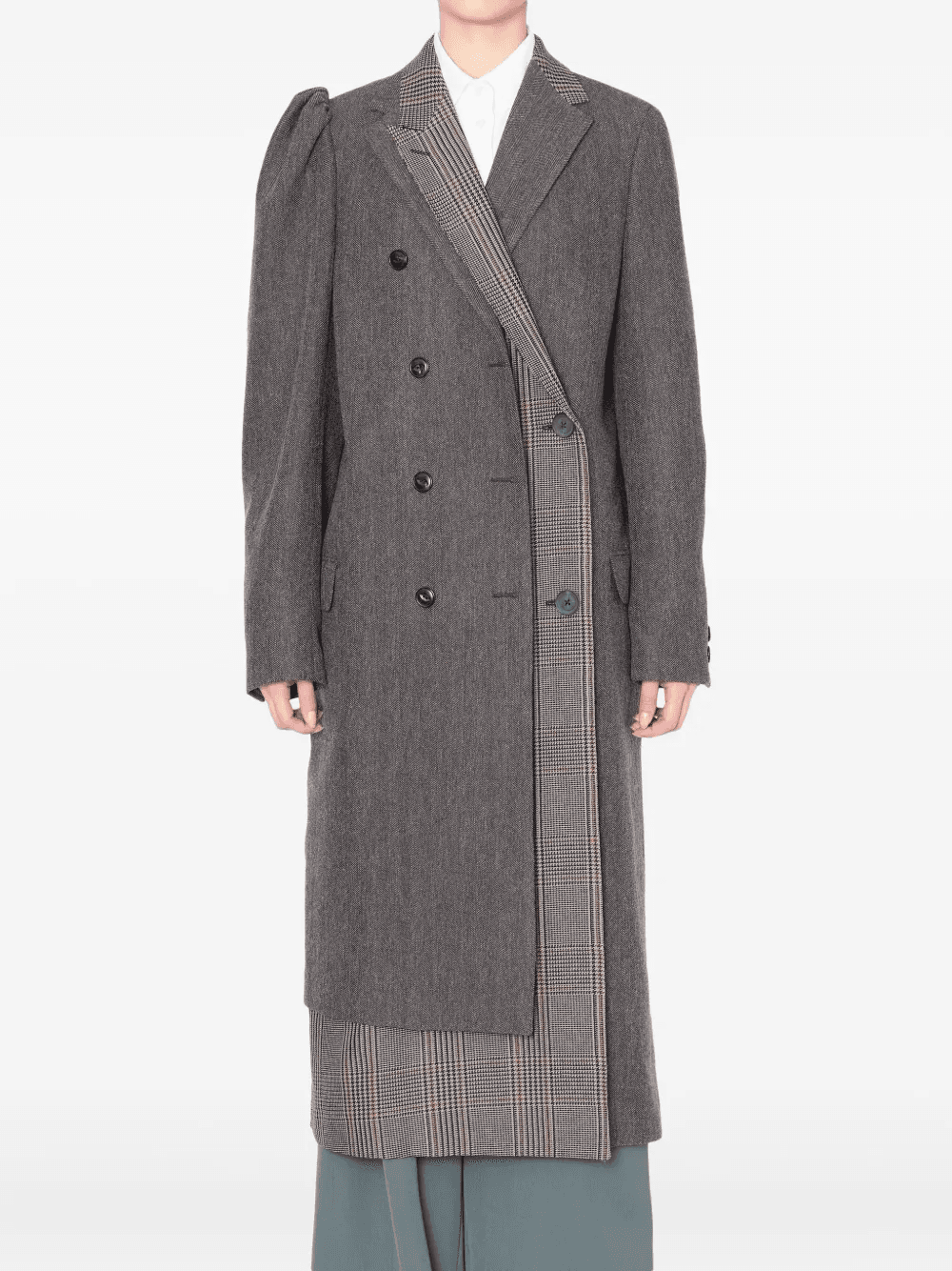 herringbone panelled coat - Image 1