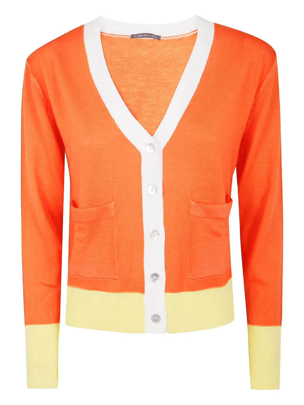 contrast-trim wool cardigan - Image 1