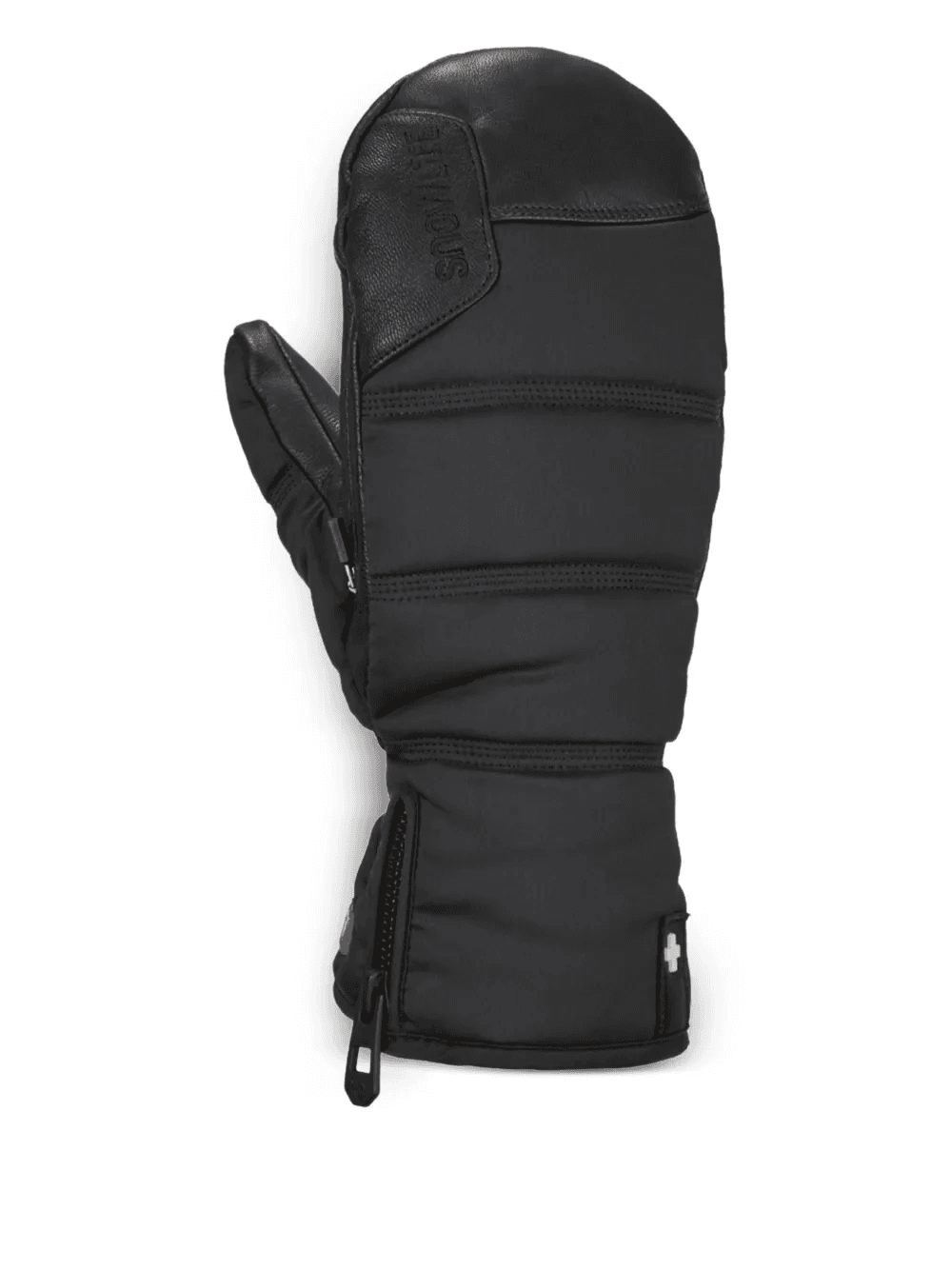 leather-panel padded mittens - Image 1