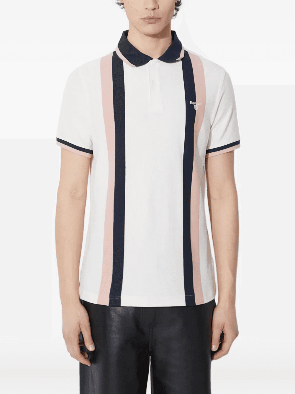 striped cotton polo shirt - Image 1