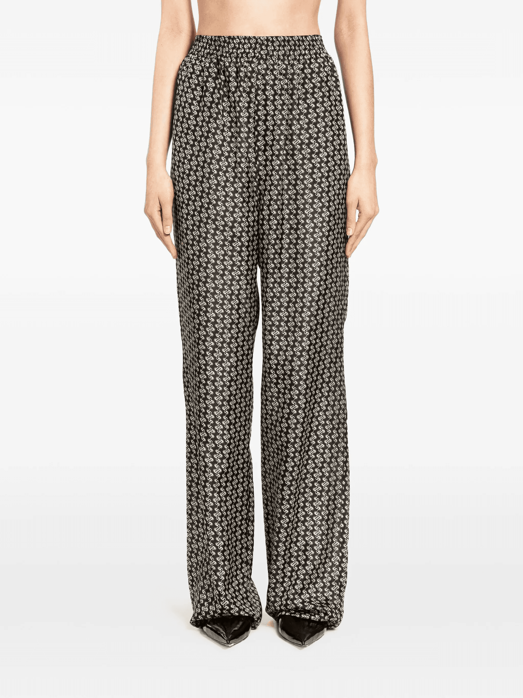 printed wide-leg trousers - Image 1