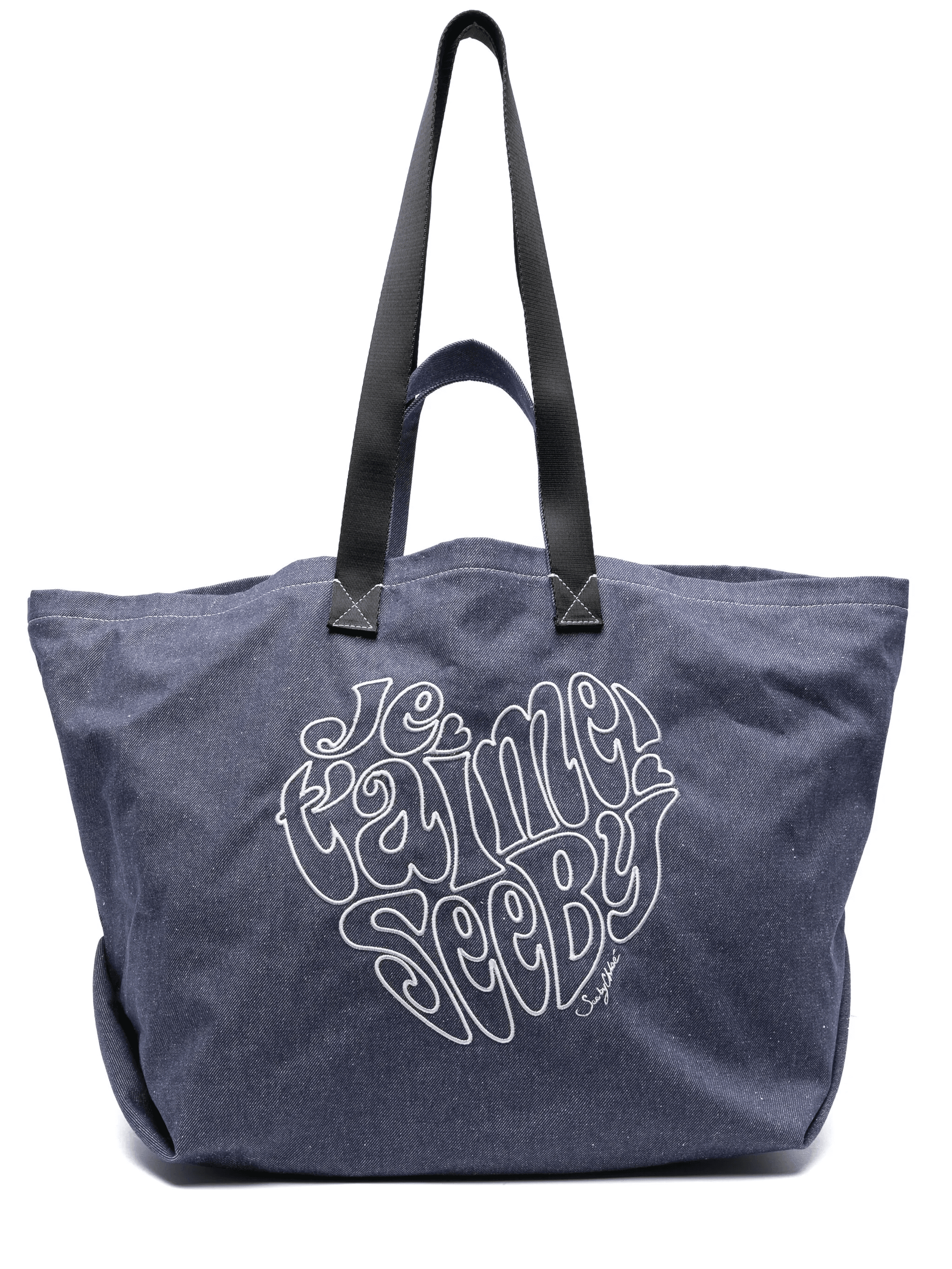 large Je T'aime denim tote bag - Image 1