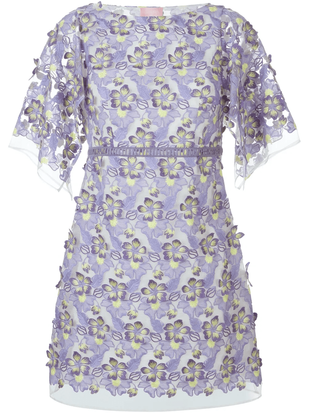 embroidered sheer floral dress - Image 1