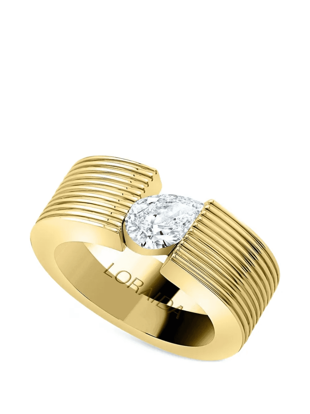 Orbit Pear diamond pinky ring - Image 1
