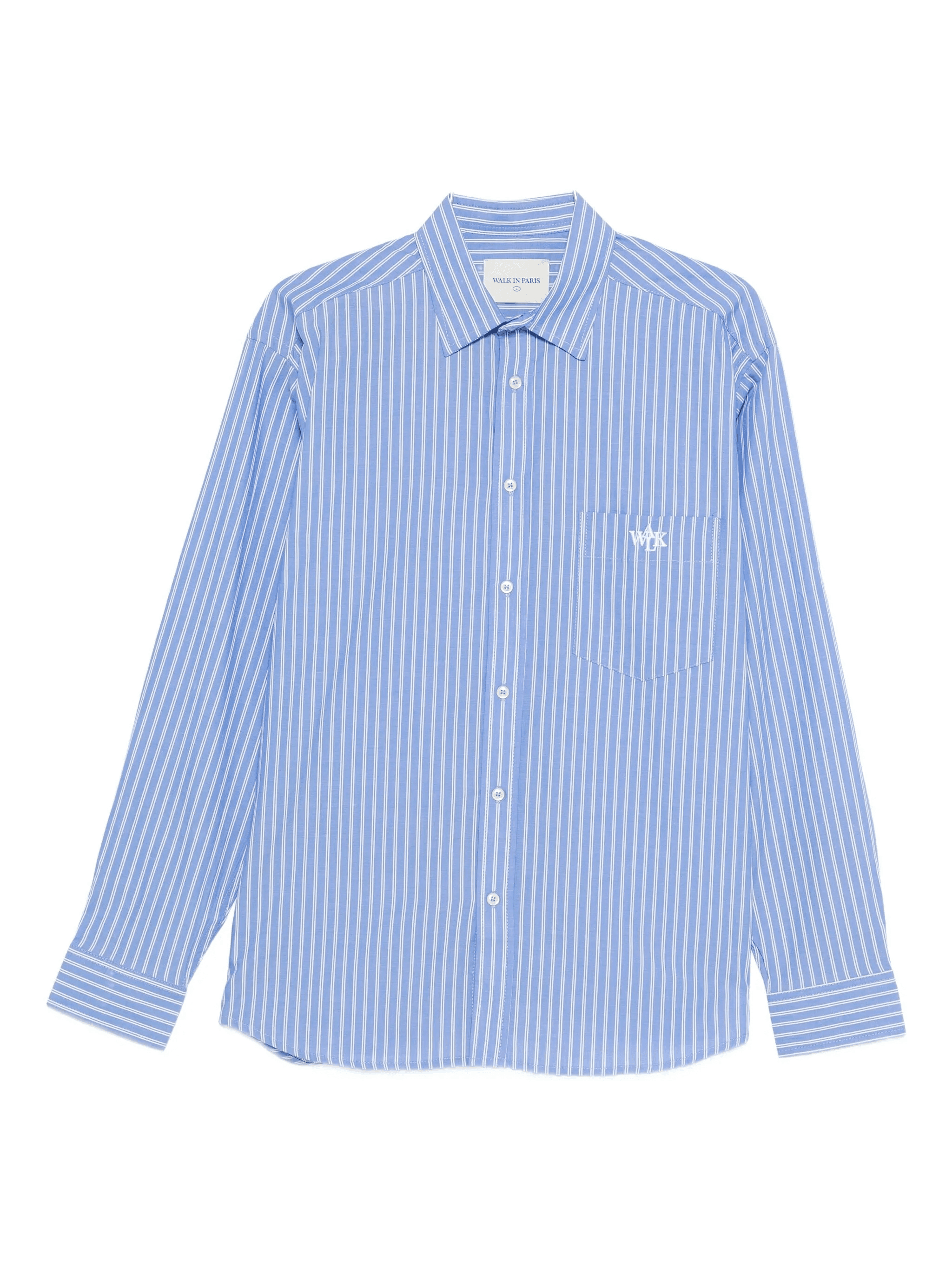 logo-embroidered striped shirt - Image 1