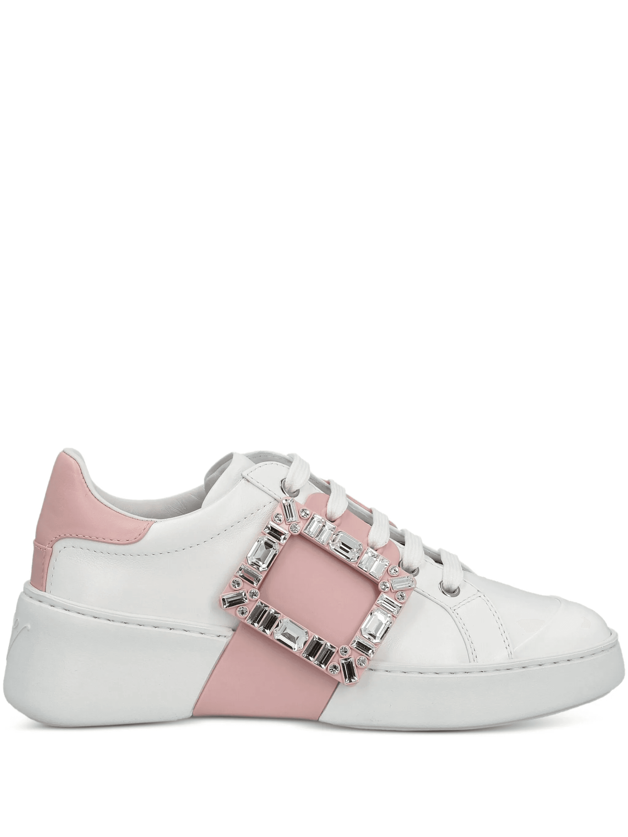 buckle-embellished leather sneakers - Image 1