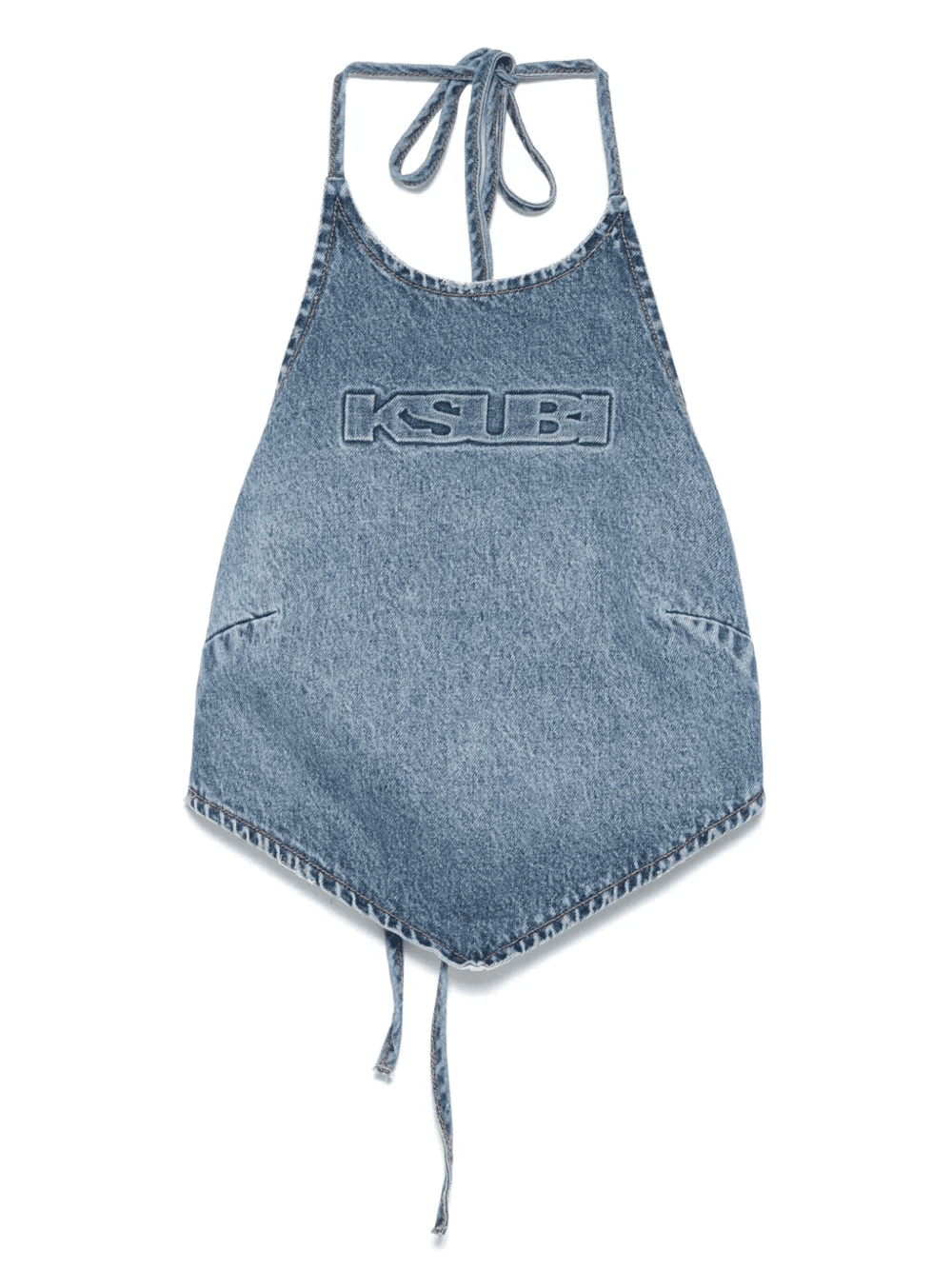 Bolt tie-neck denim top - Image 1