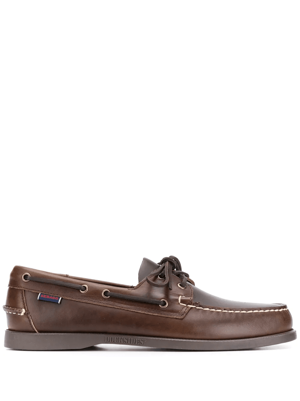 contrast stitch boat shoes - Image 1