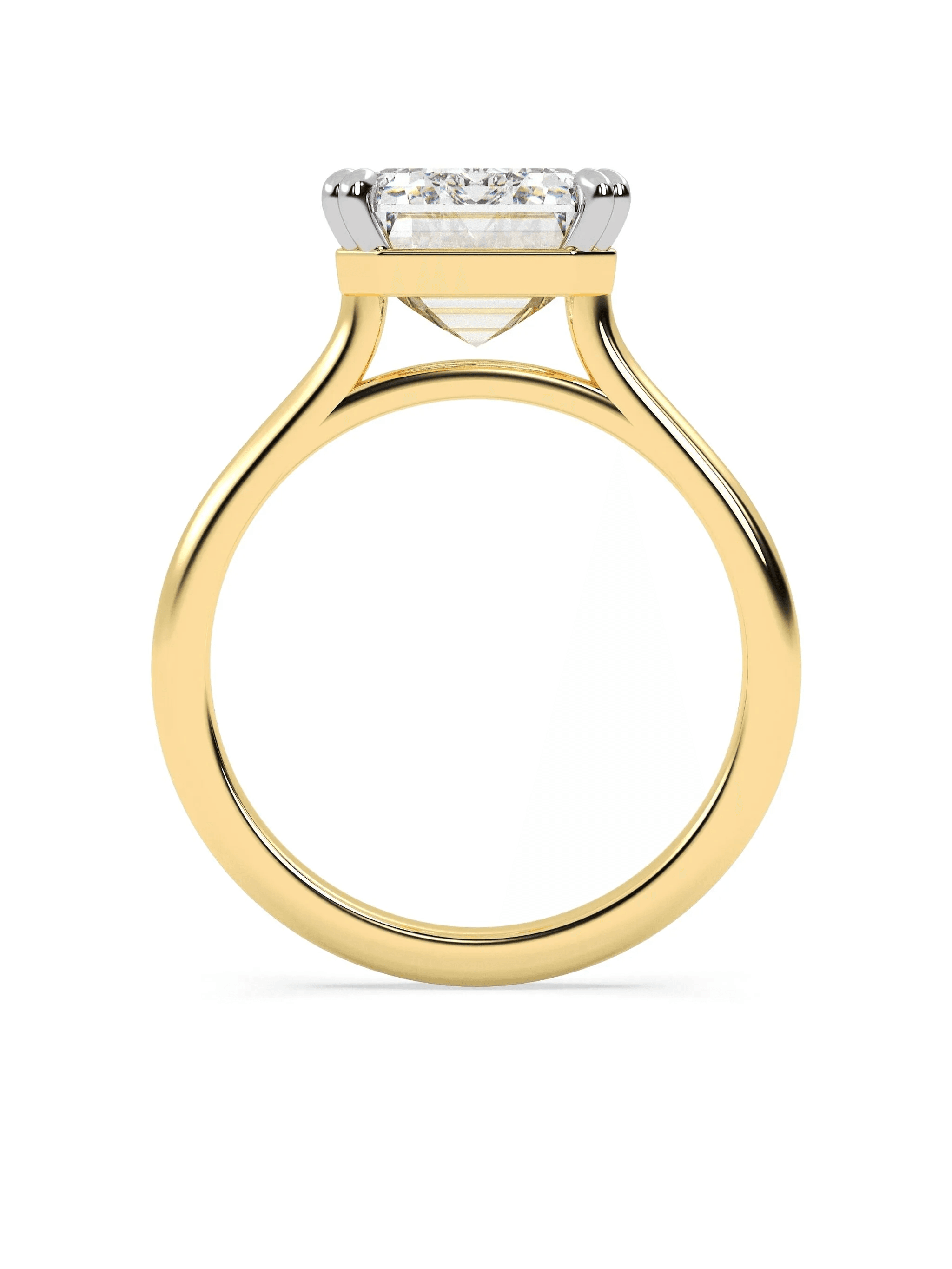 14K yellow gold lab-grown diamond solitaire ring - Image 1