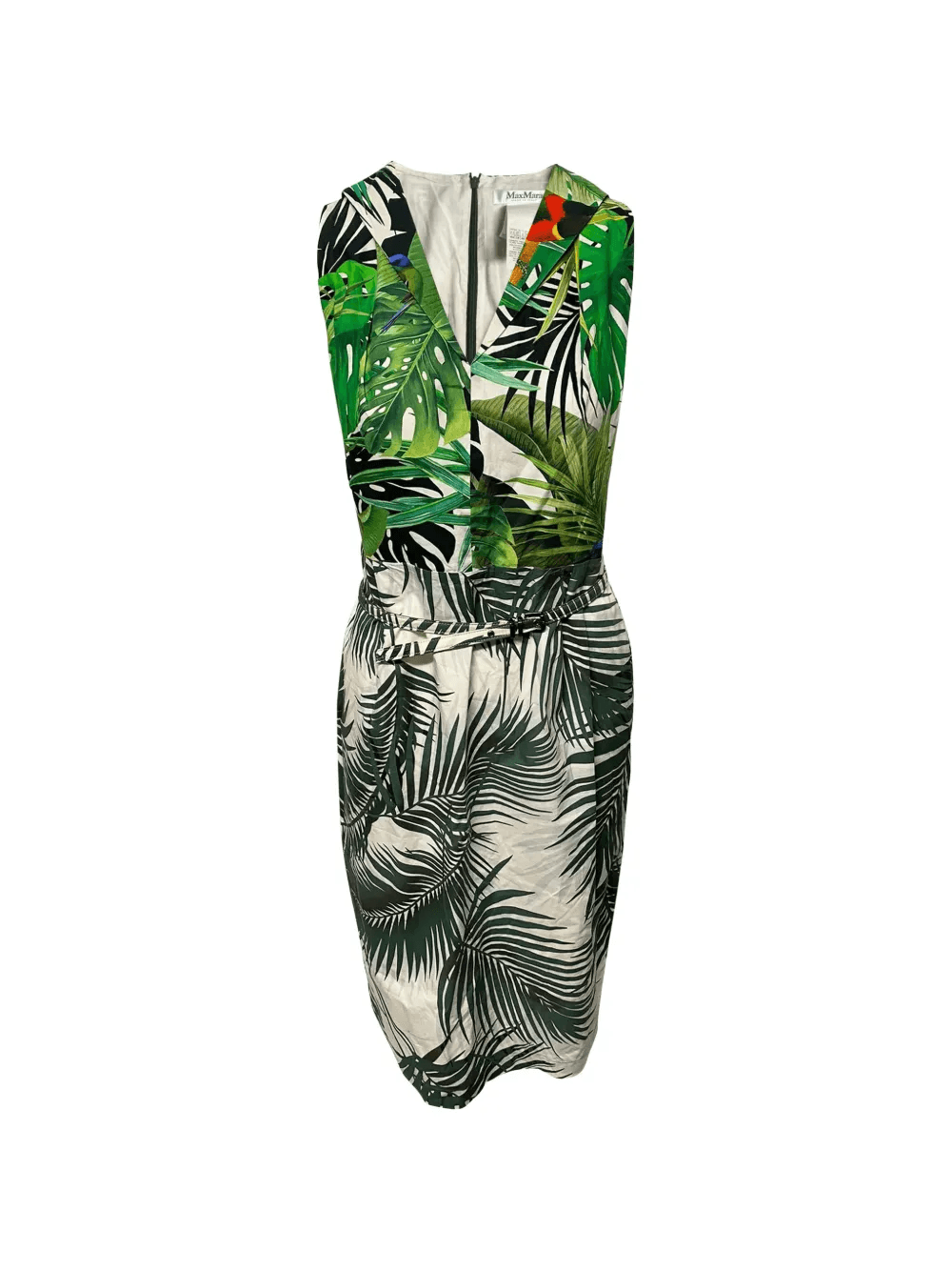 tropical print belted dress - Image 1