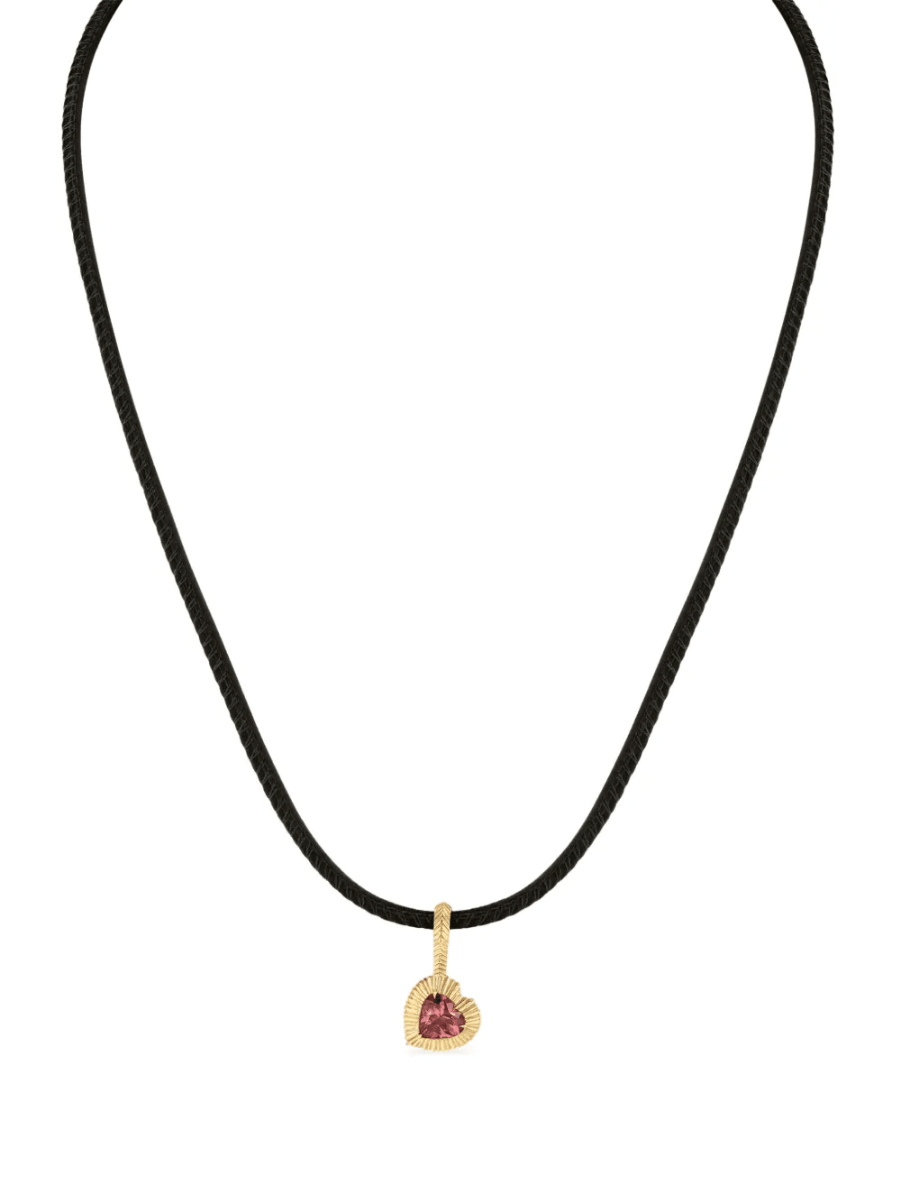 18K yellow gold Heart tourmaline pendant necklace - Image 1