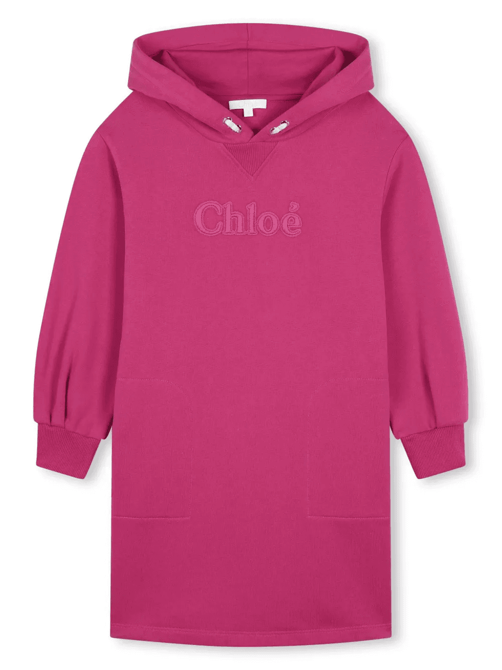 logo-embroidered hooded dress - Image 1