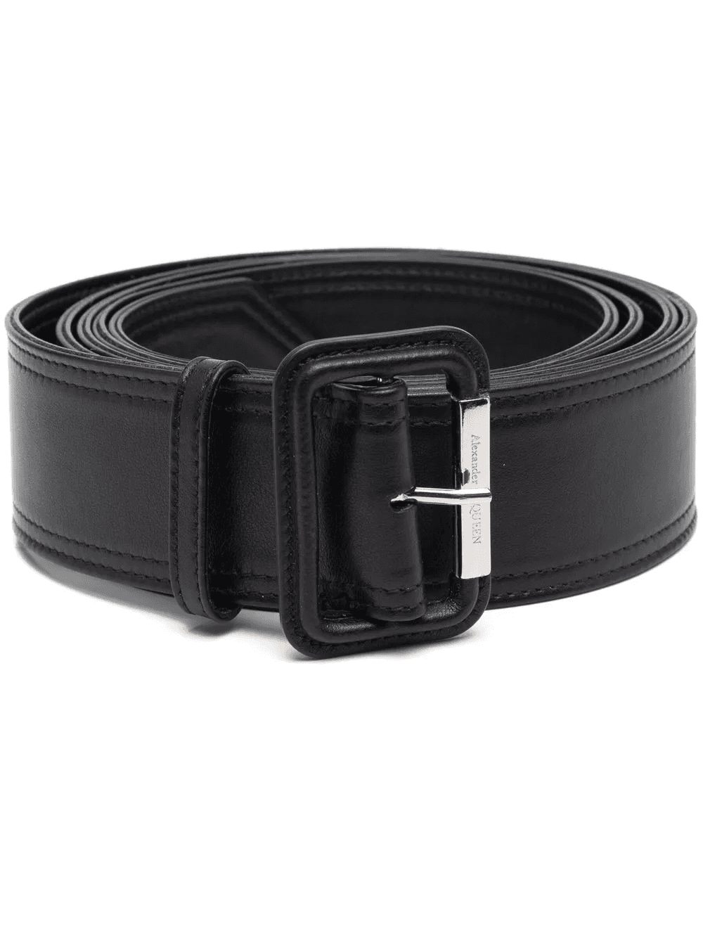 pointed leather buckle belt - Image 1