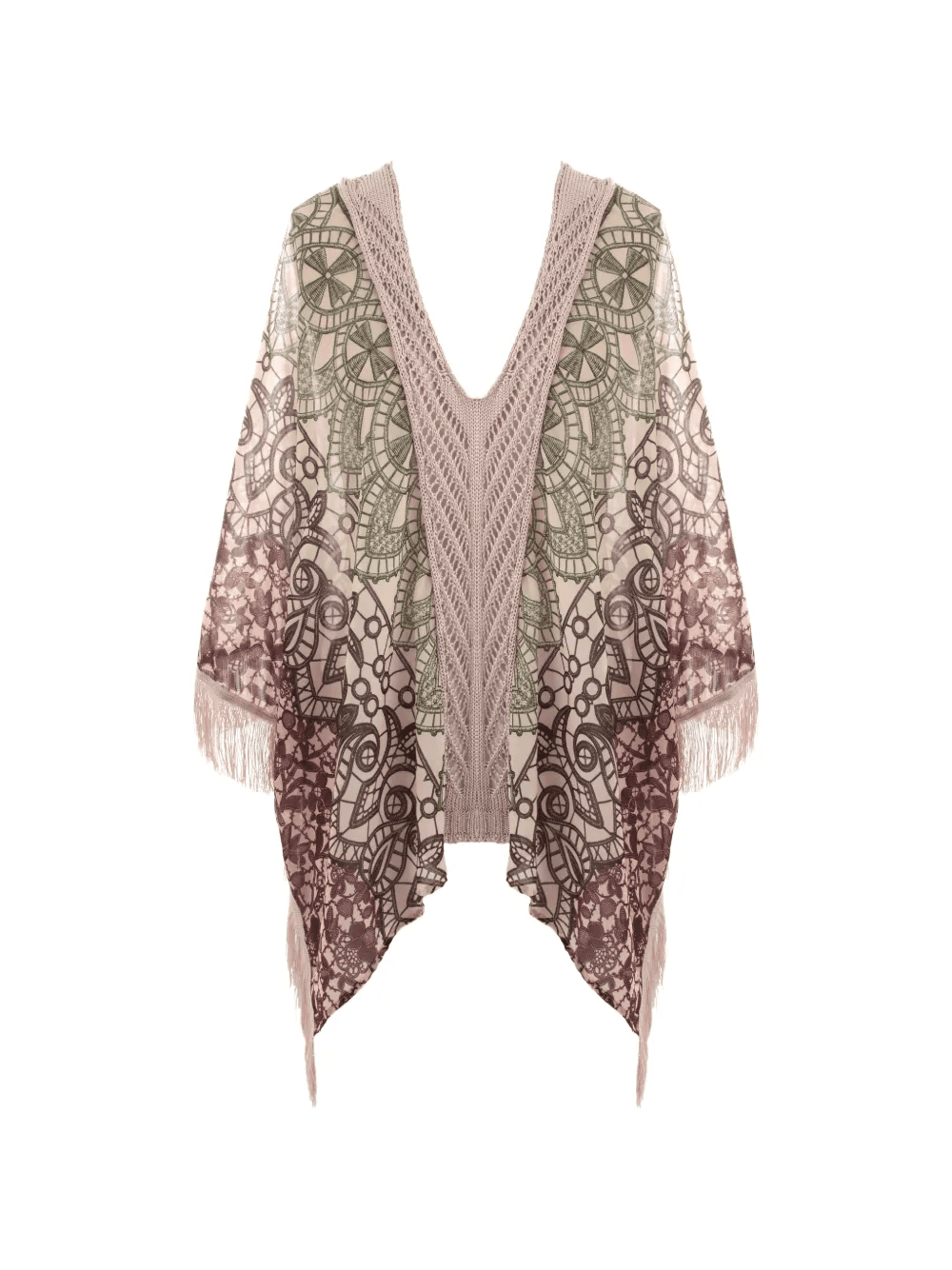 Ava fringe V-neck kaftan - Image 1