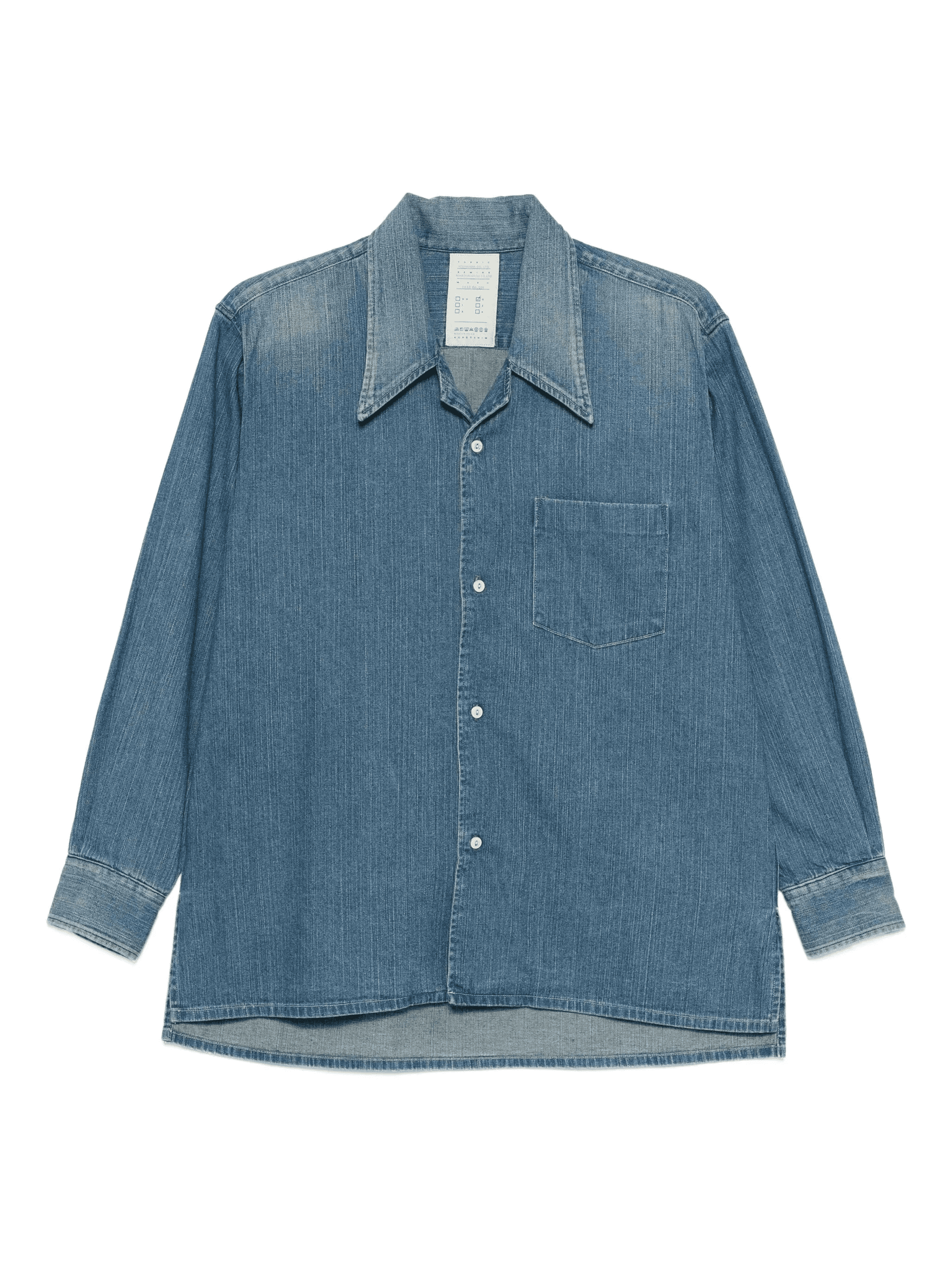 chest-pocket denim shirt - Image 1