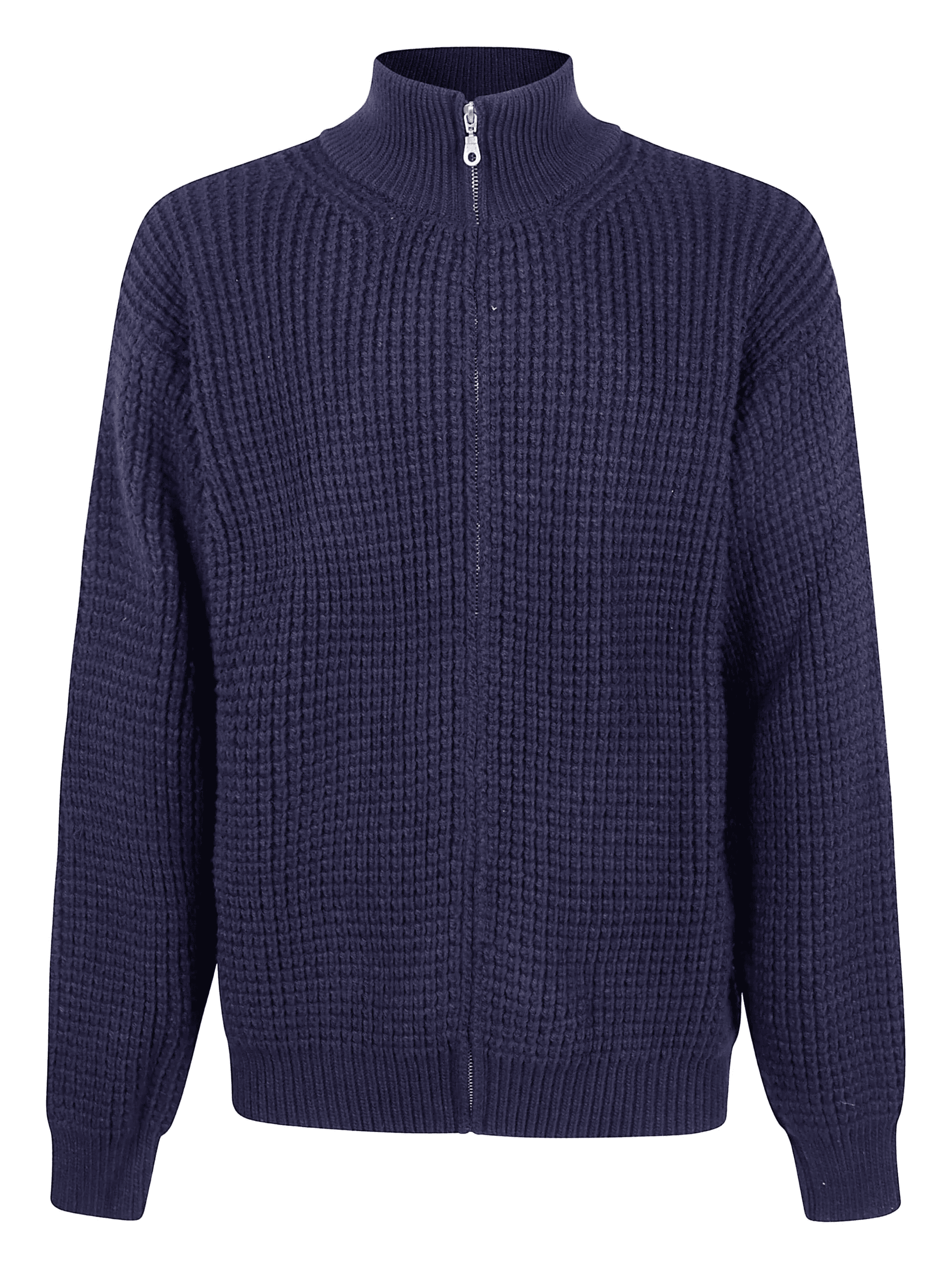 zip-up mock-neck cardigan - Image 1