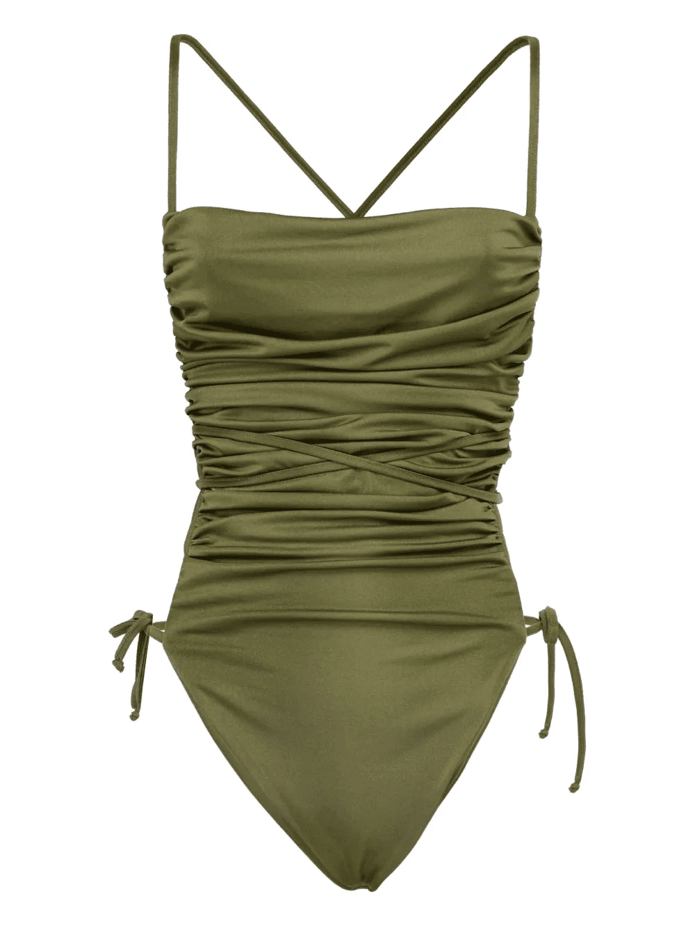 ruched cross-back swimsuit - Image 1