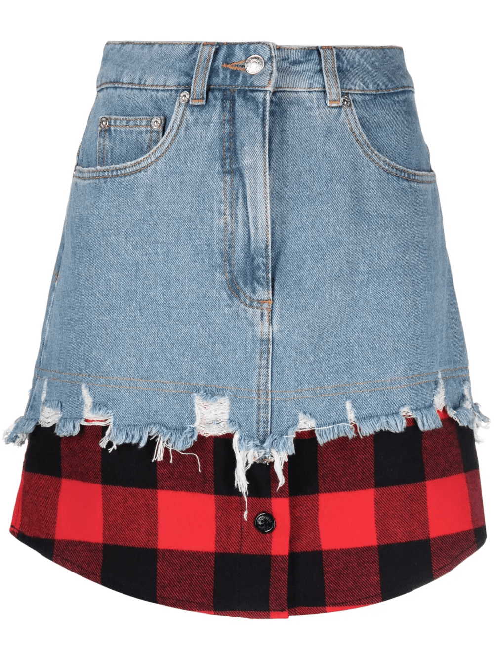 layered-design denim skirt - Image 1