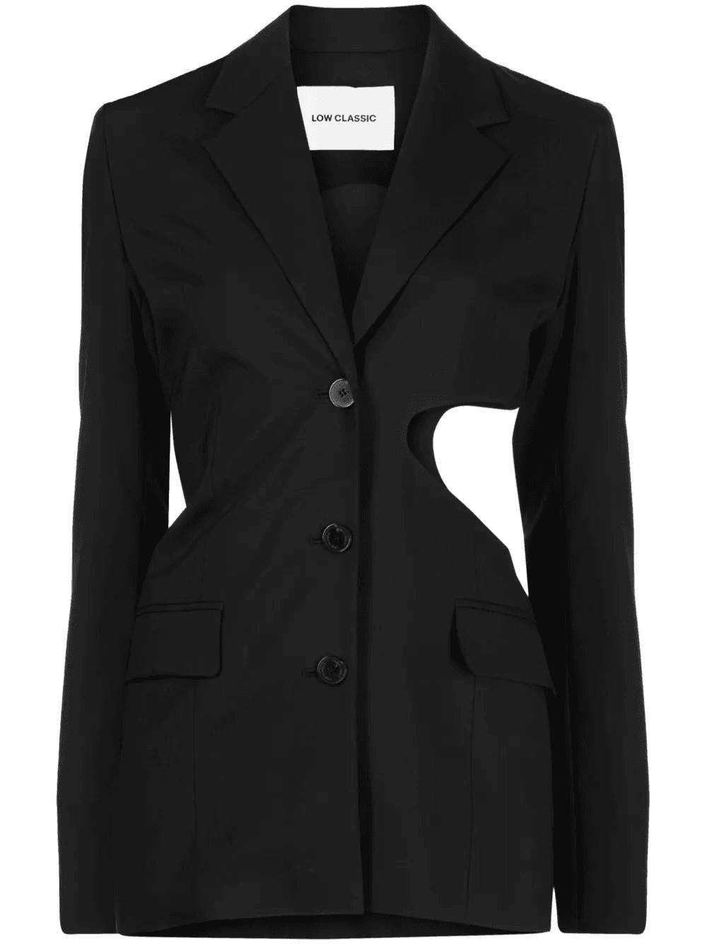 notched-lapels cut-out detailing blazer - Image 1