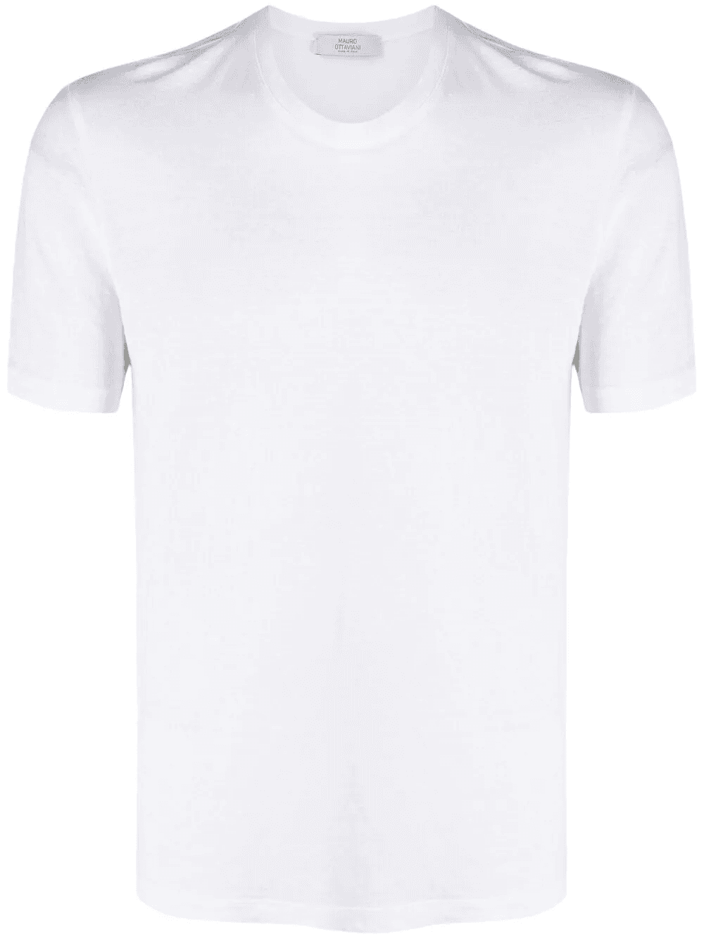 round-neck stretch-linen T-shirt - Image 1