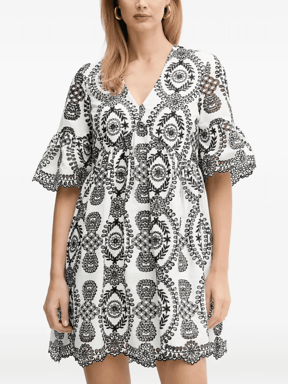 geometric-pattern mini dress - Image 1