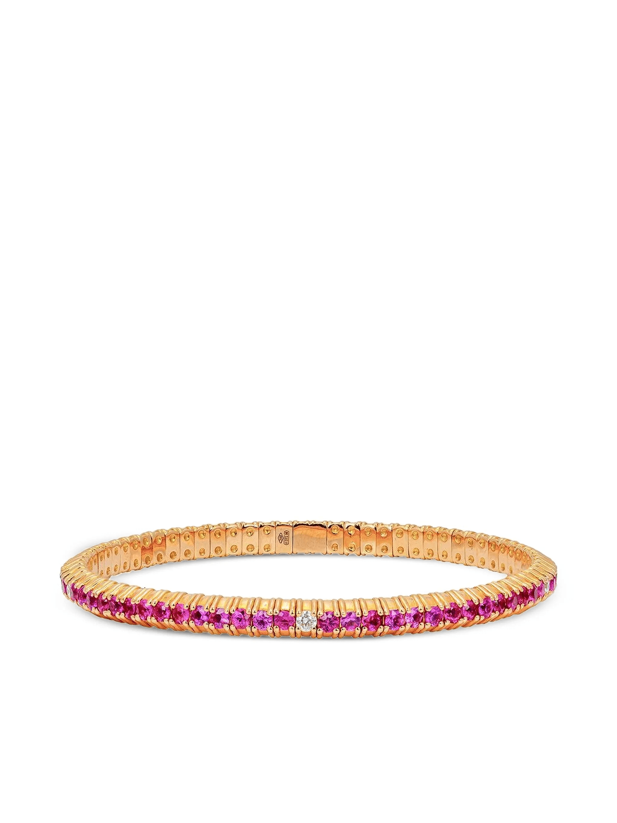 18K rose gold diamond and sapphire bracelet - Image 1