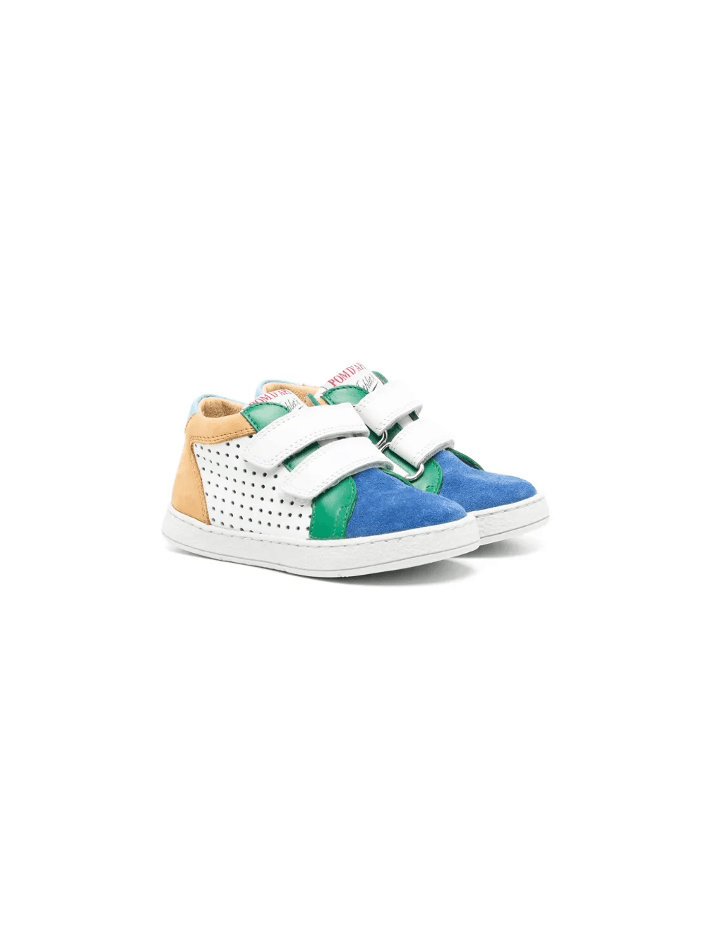 perforated leather trainers - Image 1