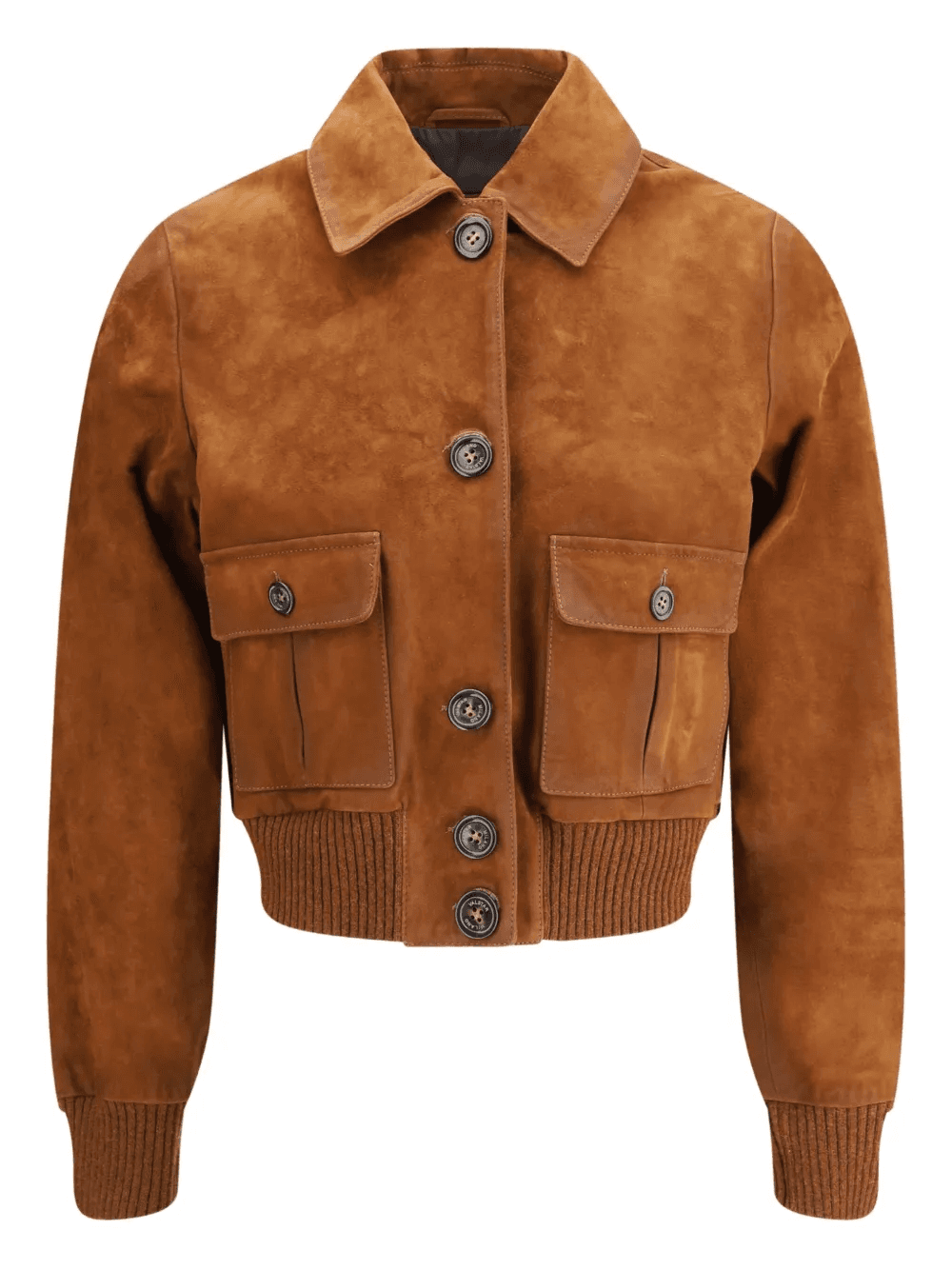 flap-pocket ribbed-cuff jacket - Image 1