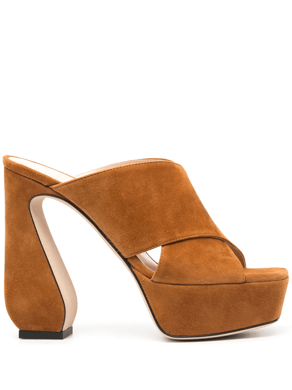 criss-cross platform suede sandals - Image 1