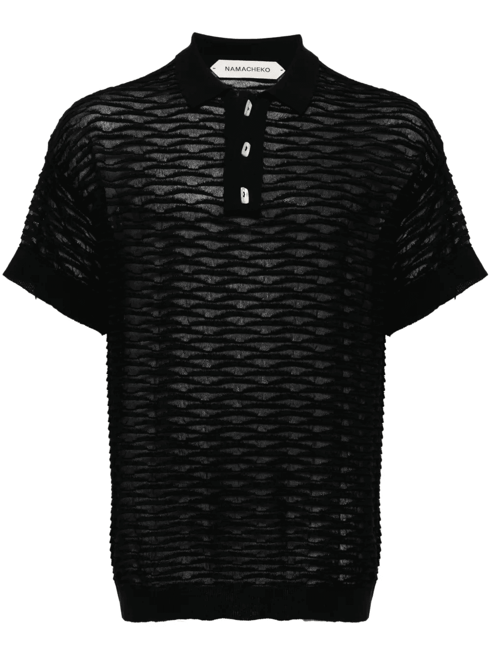 textured finish sheer polo shirt - Image 1
