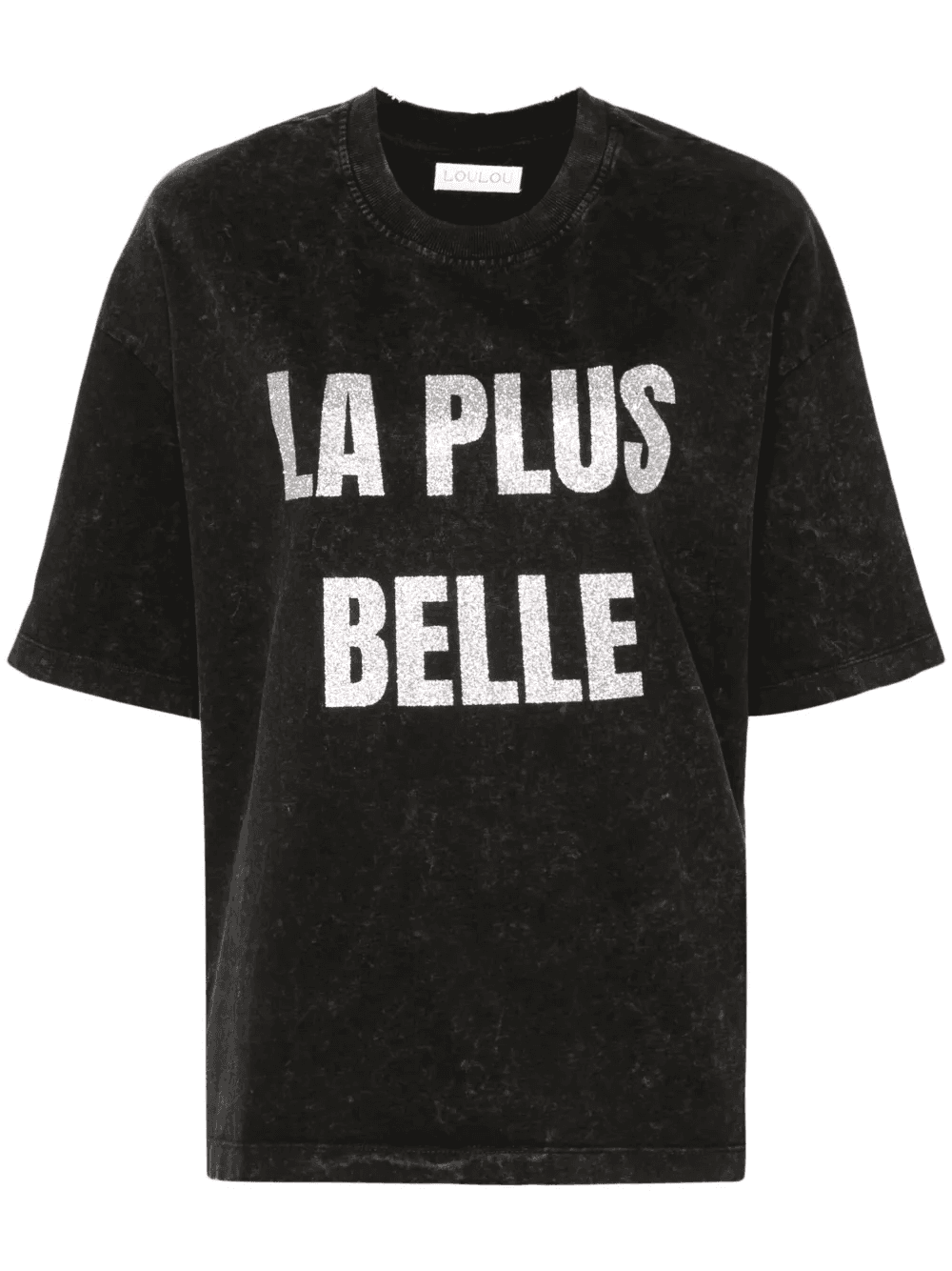 glitter-print washed T-shirt - Image 1